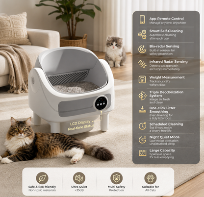 Purriva AutoClean™ Self-Cleaning Litter Box