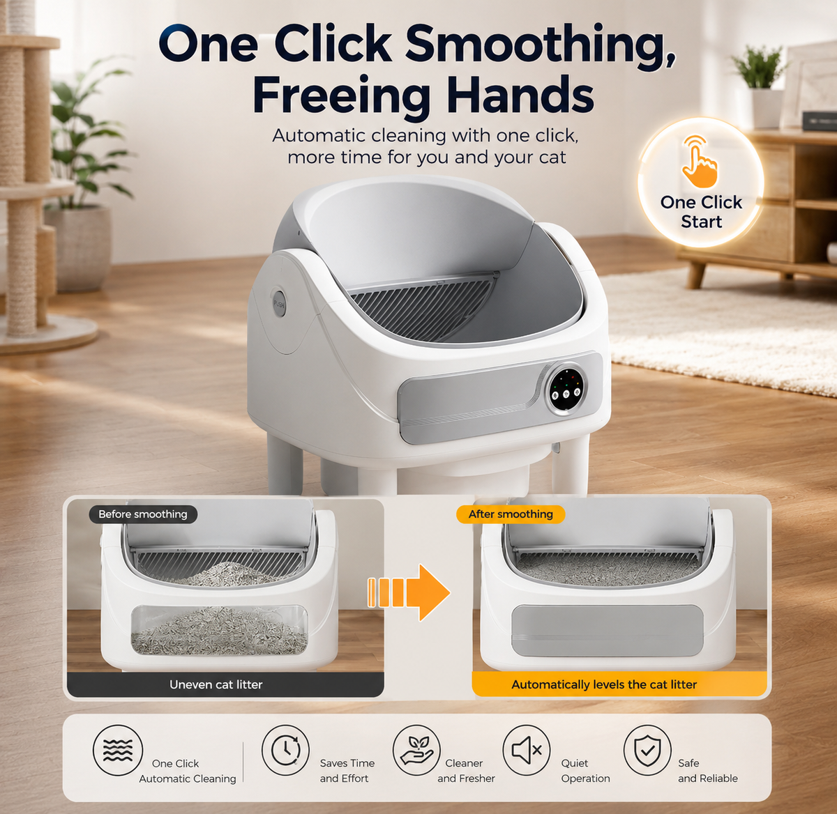 Purriva AutoClean™ Self-Cleaning Litter Box